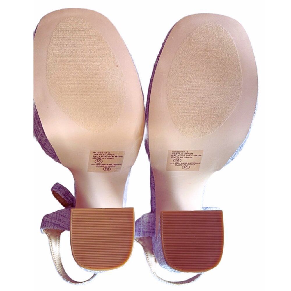 Chase + Chloe Womens Coquette Tweed Platform Heel Sandals Lavender NWB - Picture 8 of 9